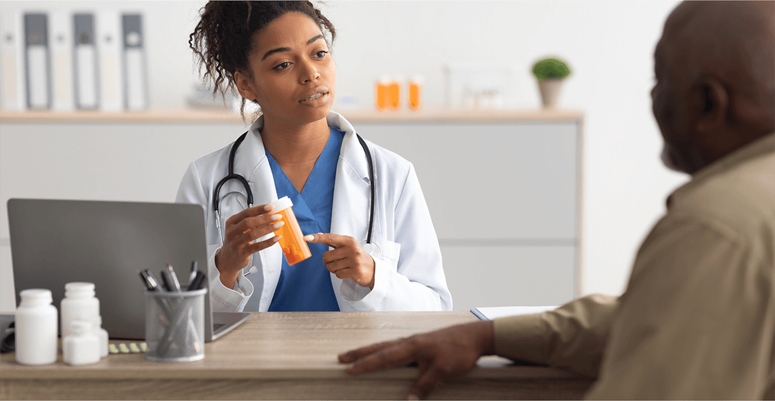 Doctor speaking with a patient